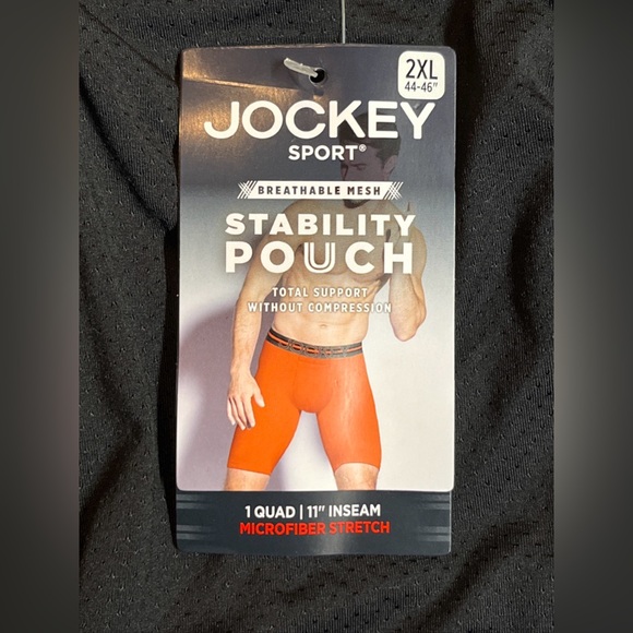 3 Jockey Breathable Mesh Quad Short Brief XXL Black 11” Inseam Stability Pouch - Picture 8 of 11